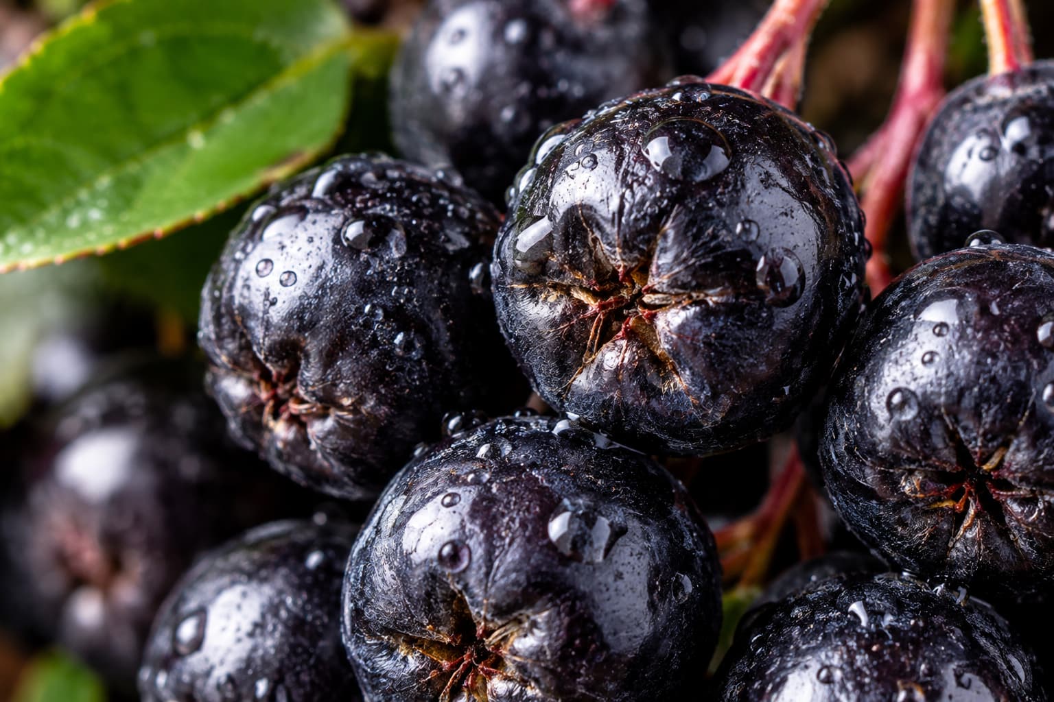 Fresh aronia berries